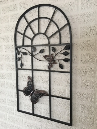 Schmetterlingsfenster Modell, Metall altbraun-rostig
